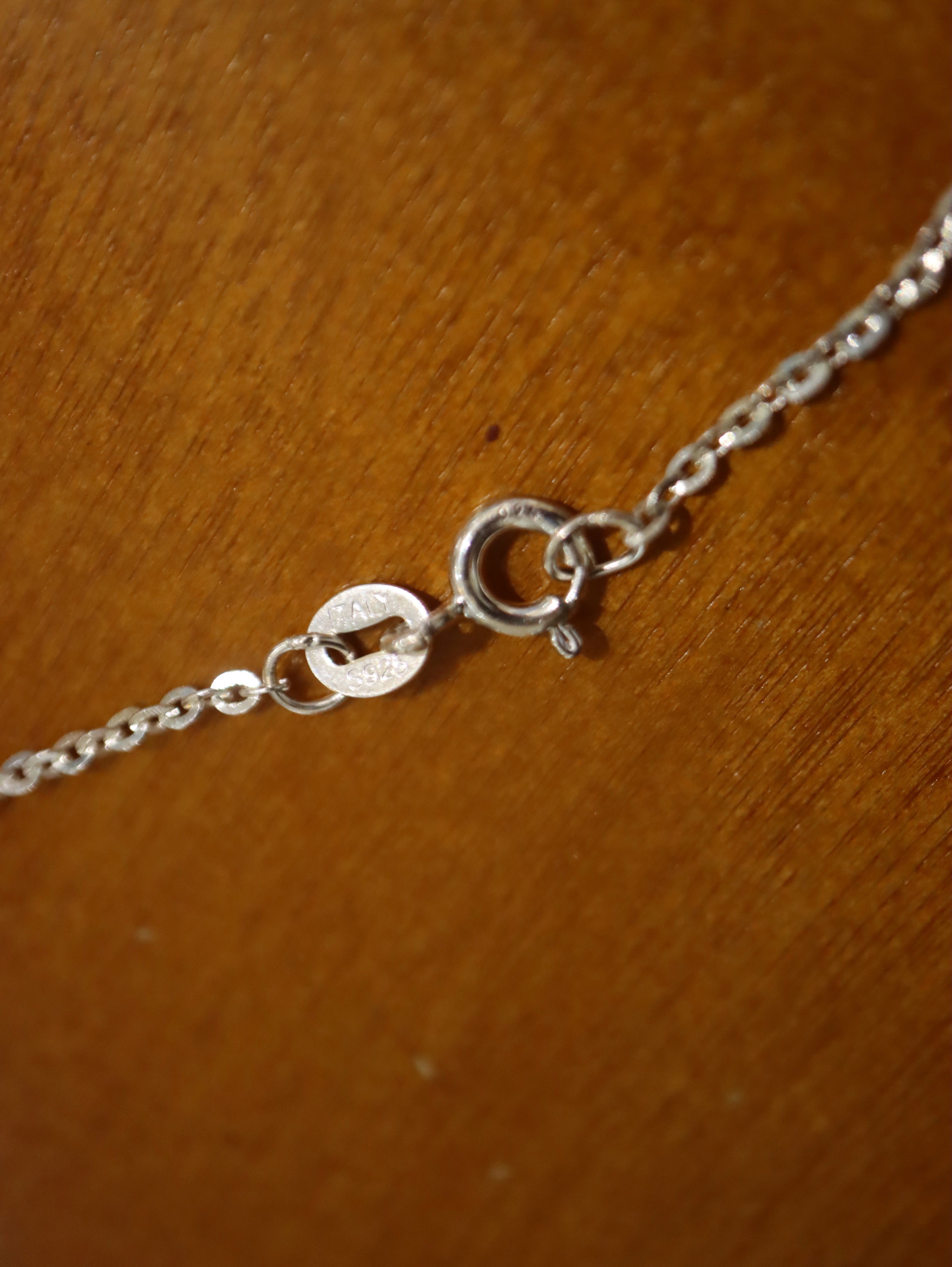 Croissant 925 silver long necklace