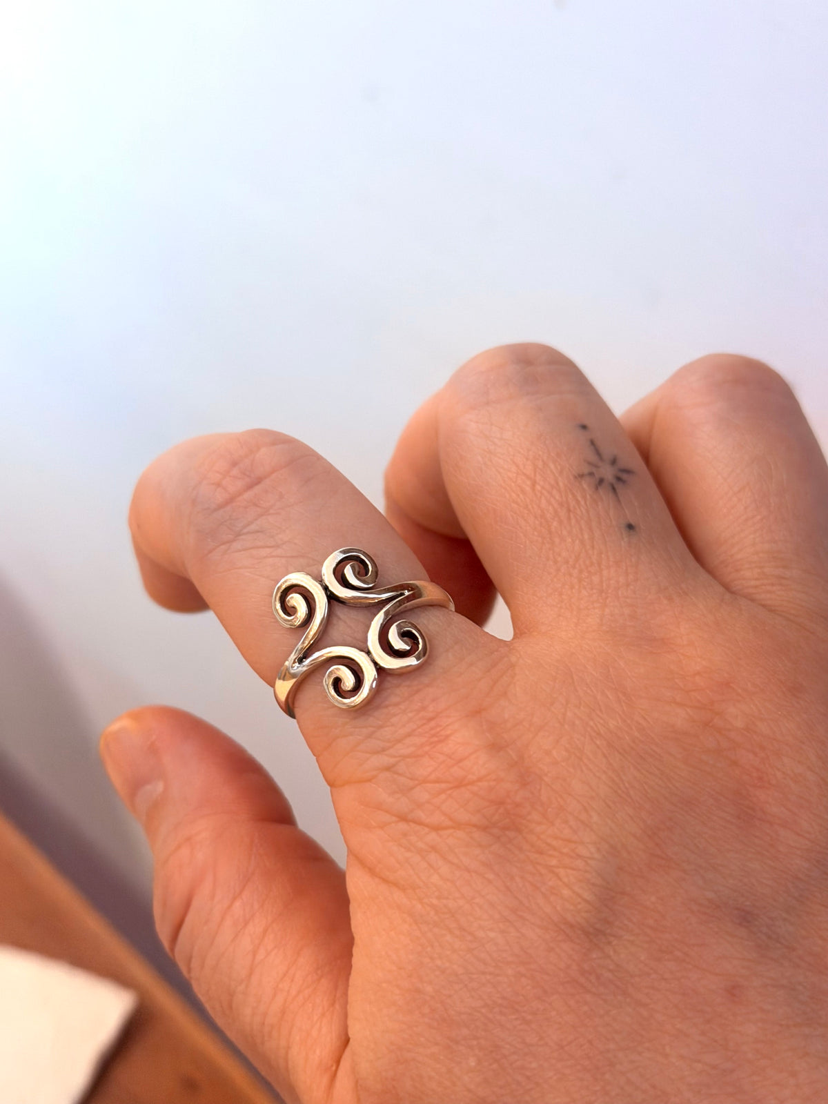 Quad Spiral 925 Silver  Ring