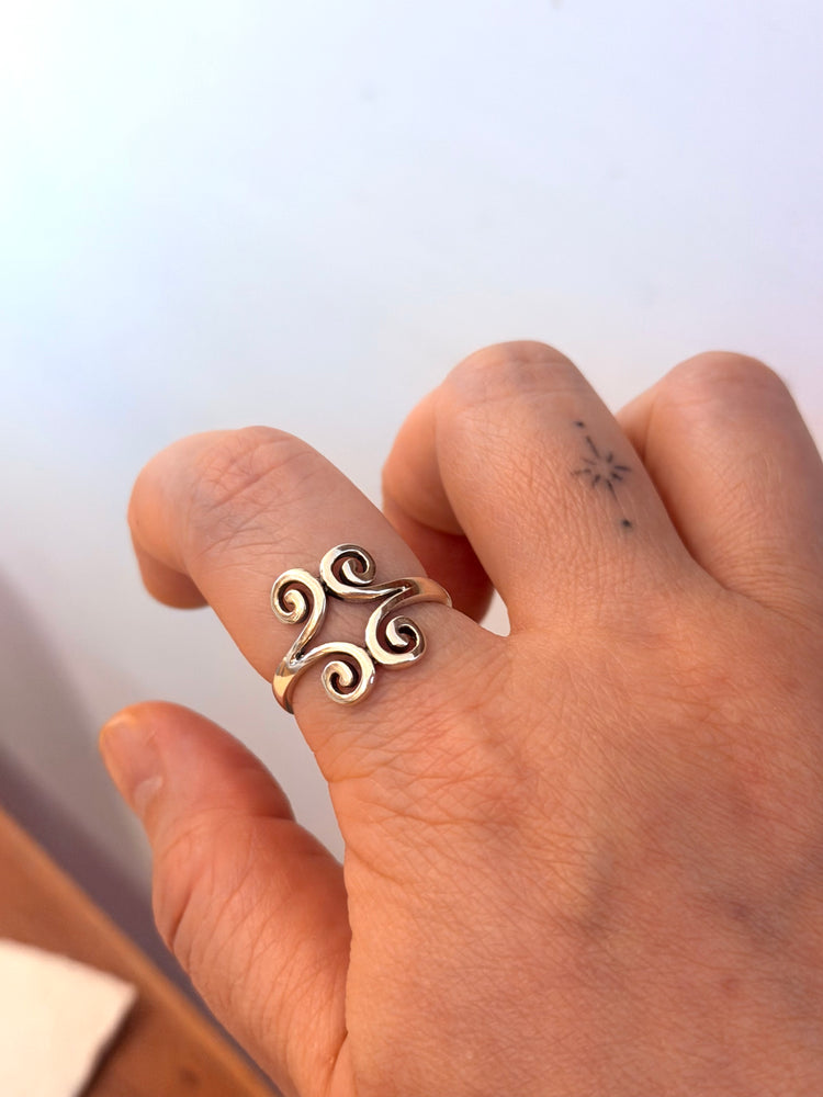 Quad Spiral 925 Silver  Ring