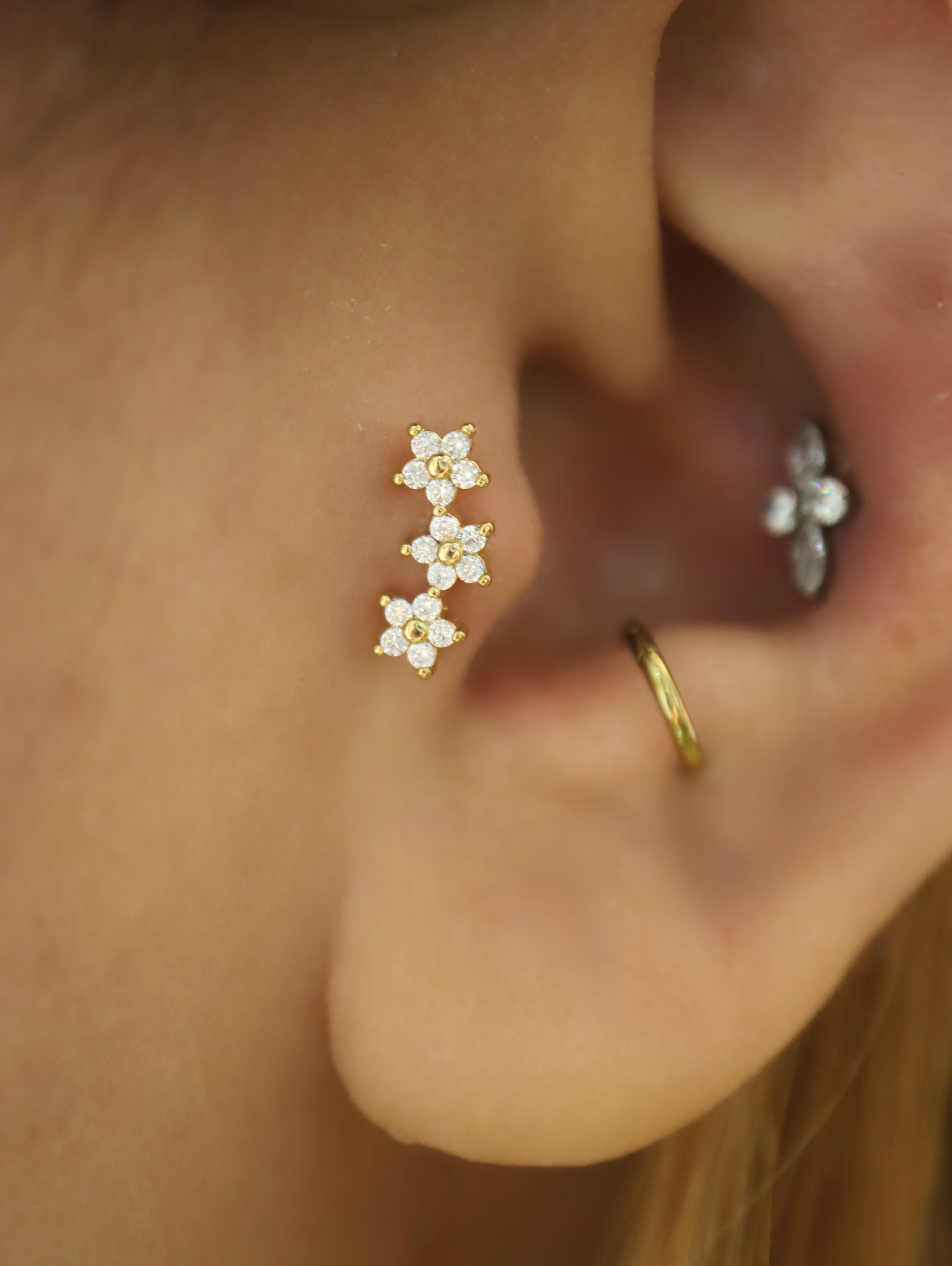 Trio Flora Stud Piercing Earring (1pc)