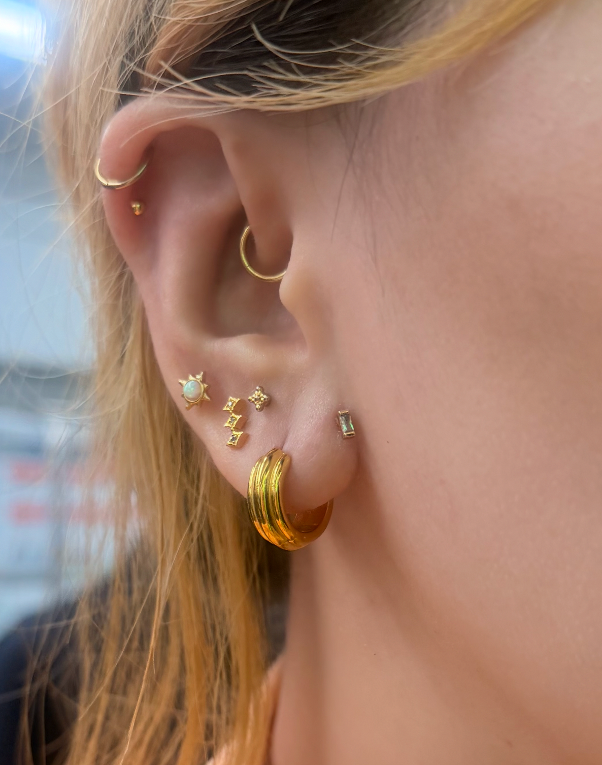 Triple Rhombus Stud Piercing Earring (1pc)