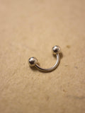 Curved ball back 925 silver earring