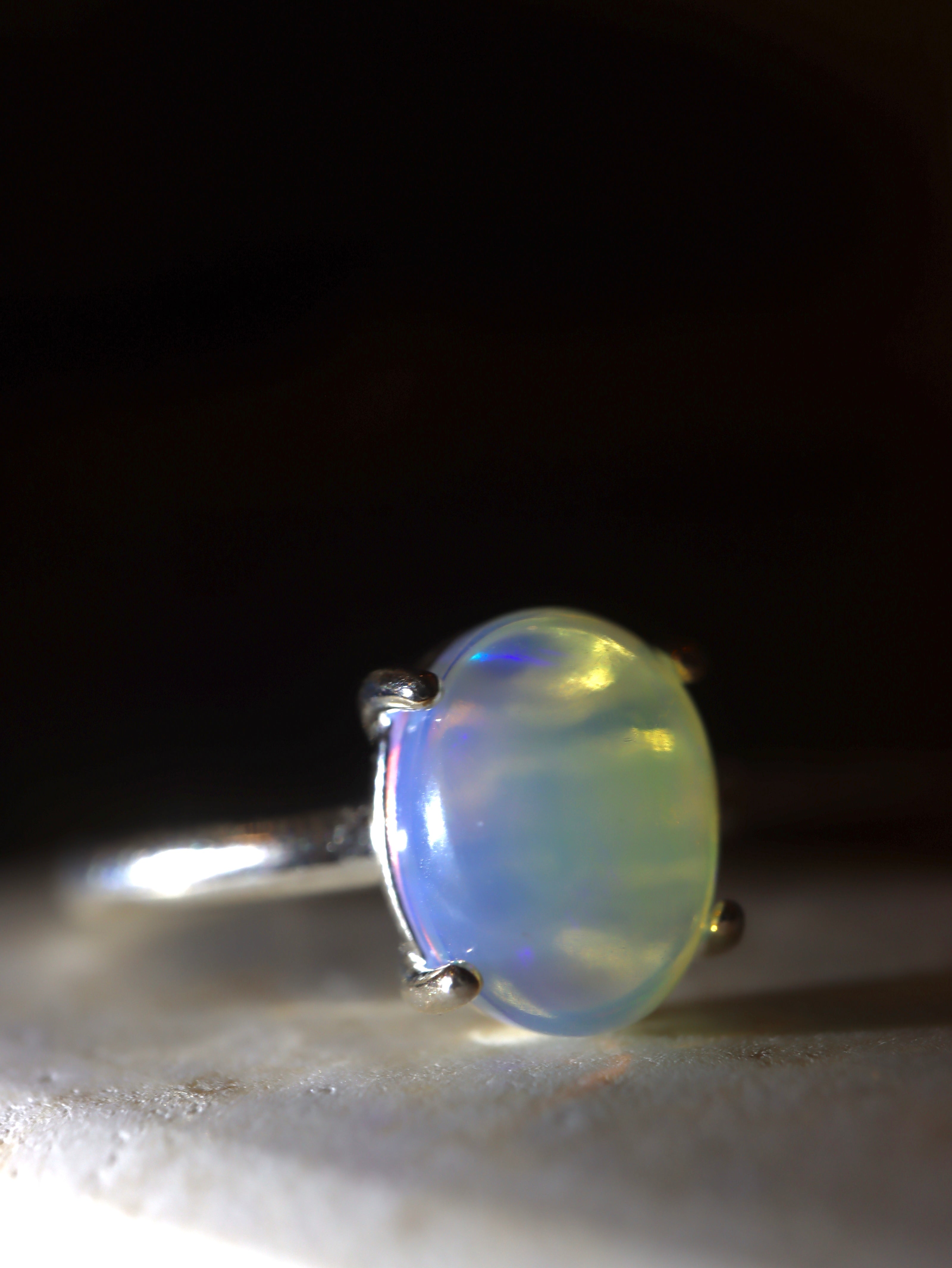 Celestial Halo Ethiopian Opal Ring Silver 925