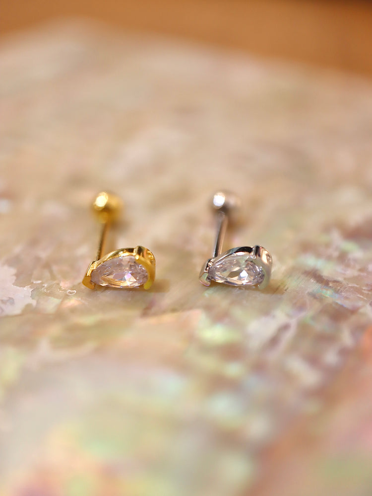 Teardrop 925 silver piercing stud