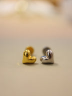 Heart flat back surgical steel piercing