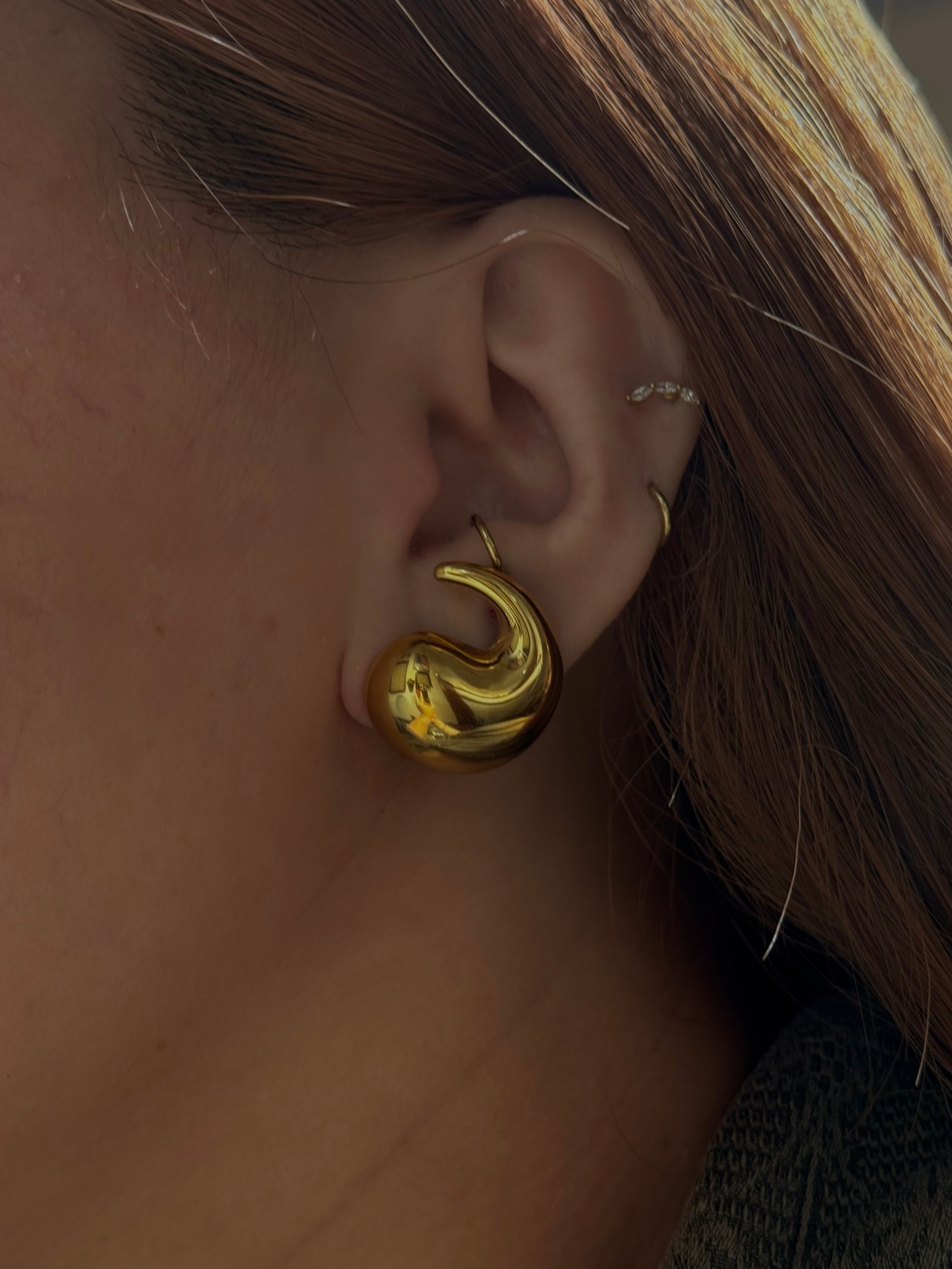 Swirl stainless steel earrings