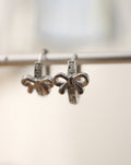 Ribbon cz stainless steel earrings