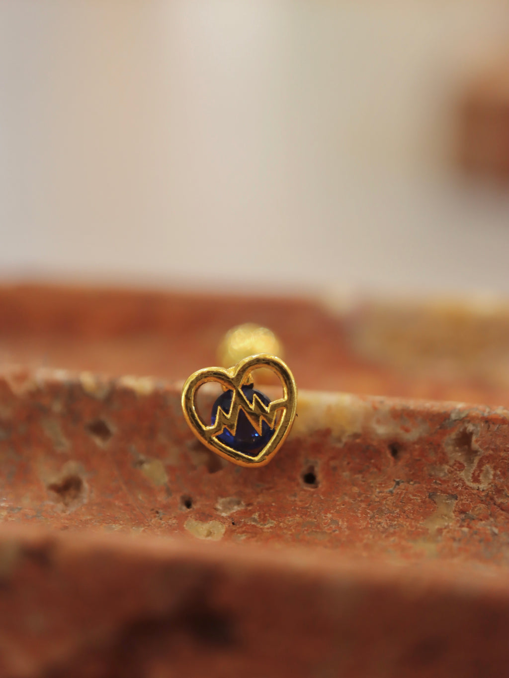 Heartbeat surgical steel 316L stud earring piercing