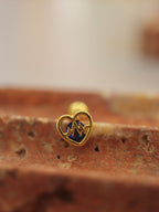 Heartbeat surgical steel 316L stud earring piercing