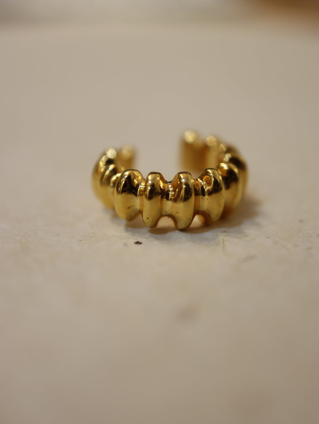 Golden Wave Bead Ear Cuff