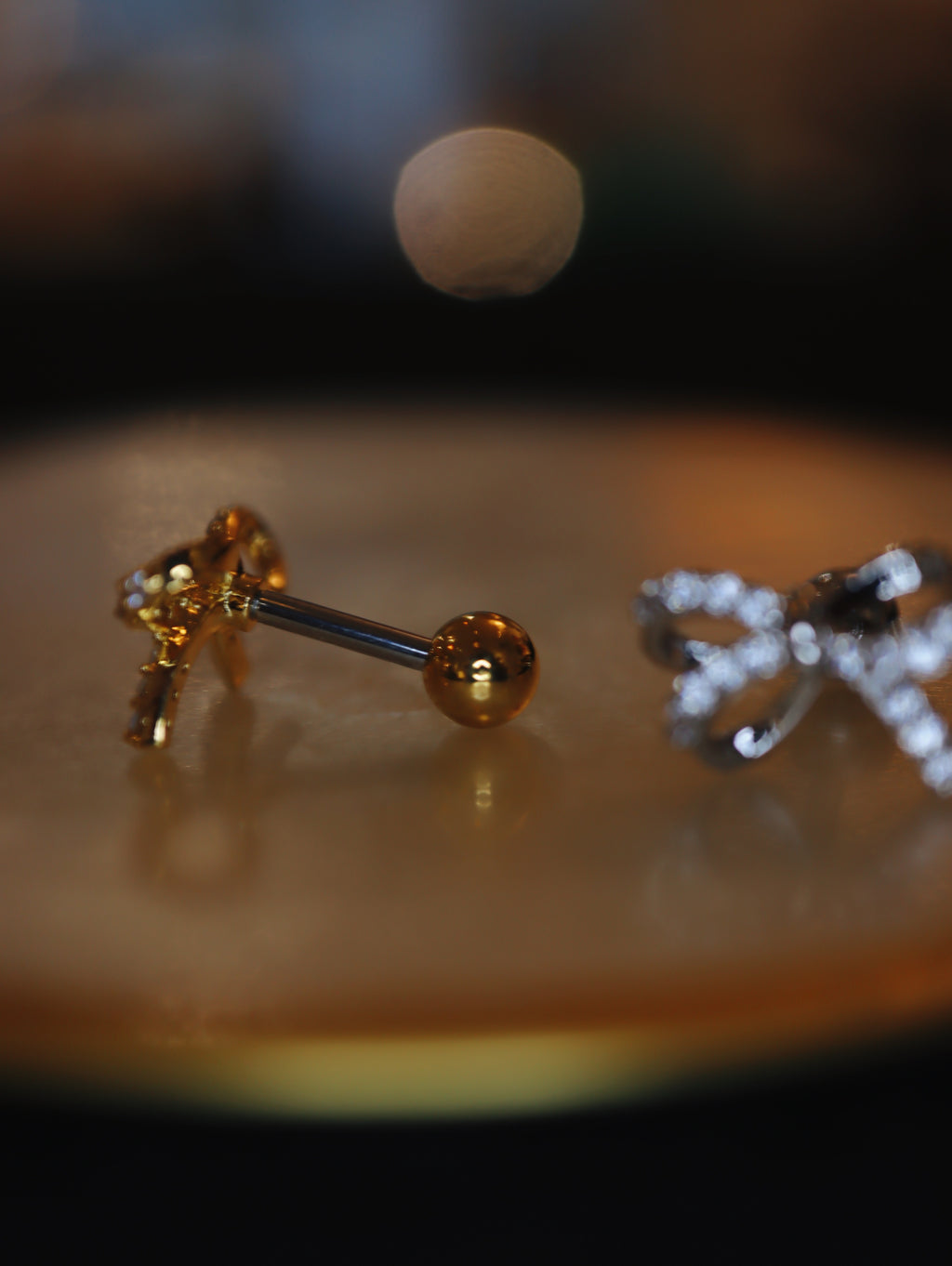 Ribbon surgical steel earring