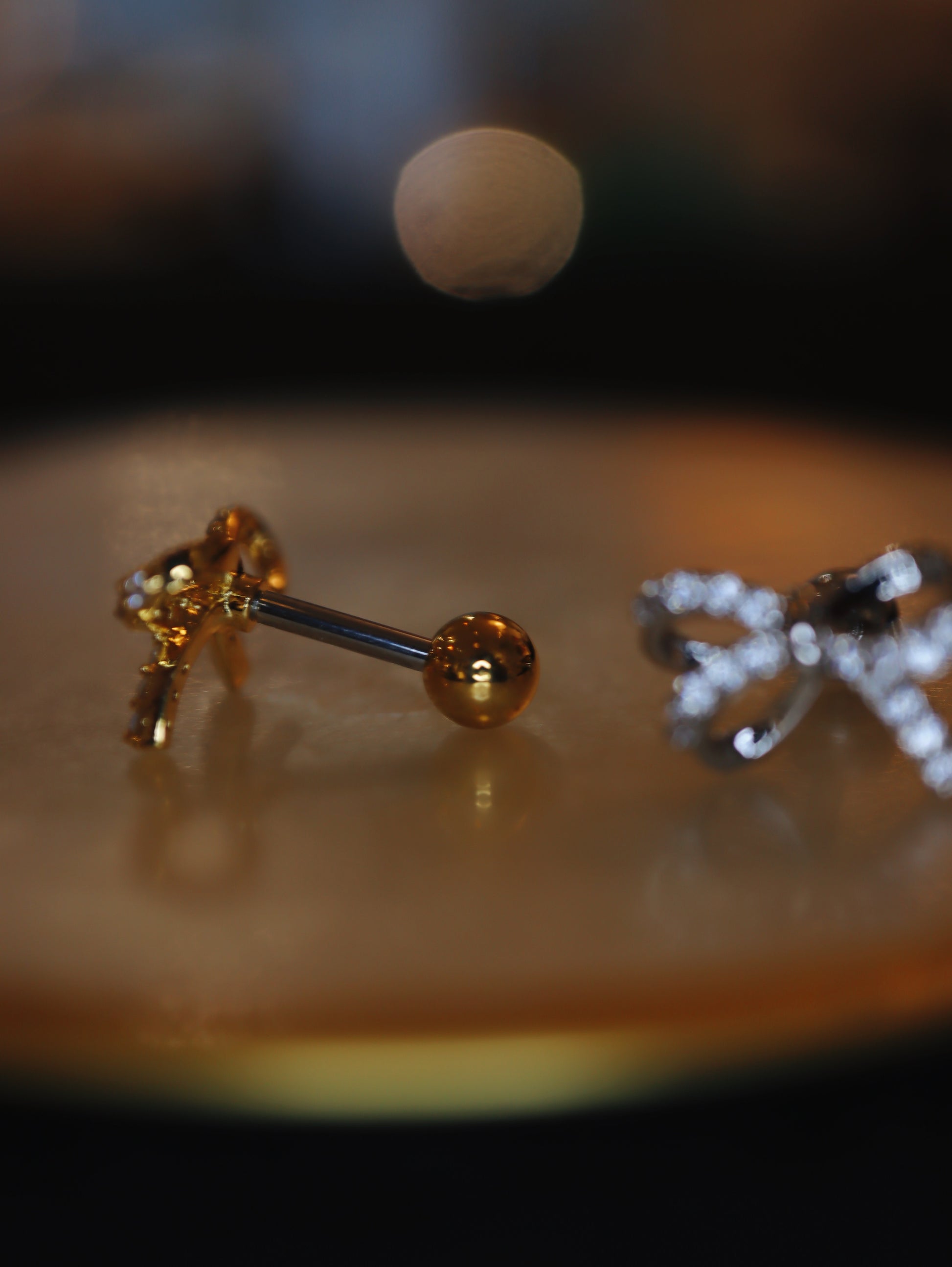 Ribbon surgical steel earring