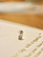 Mini stud cz flat back 925 silver piercing (1pc)