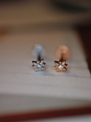 Sparkle cz flat back earring