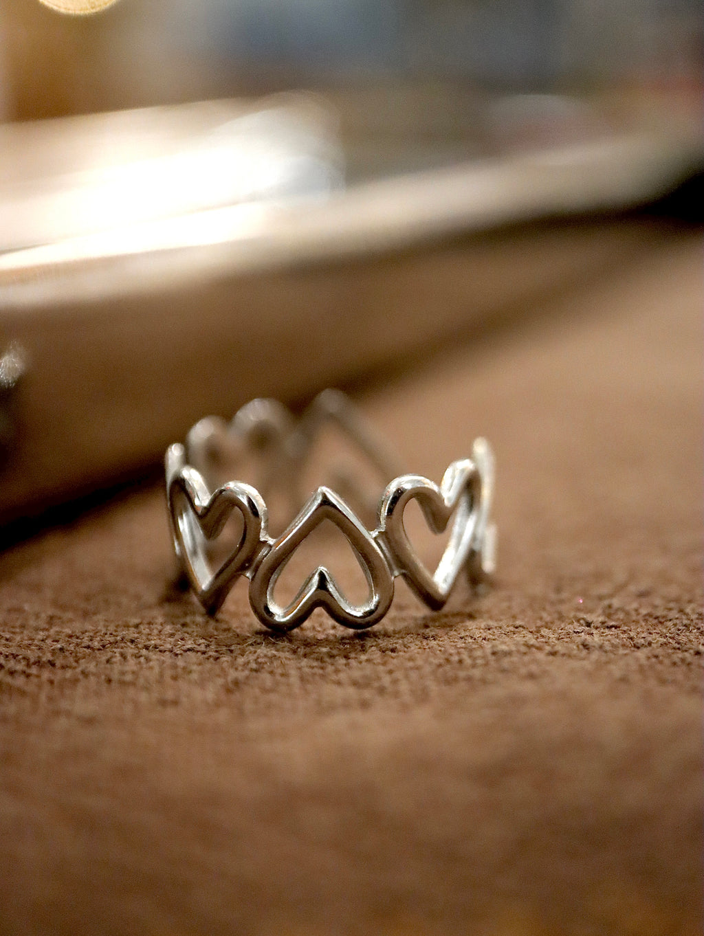 Heart band stainless steel ring