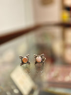 Pink mother pearl 925 silver earrings
