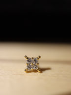 Quadrant Stud CZ Surgical Steel Earring Piercing (1pc)
