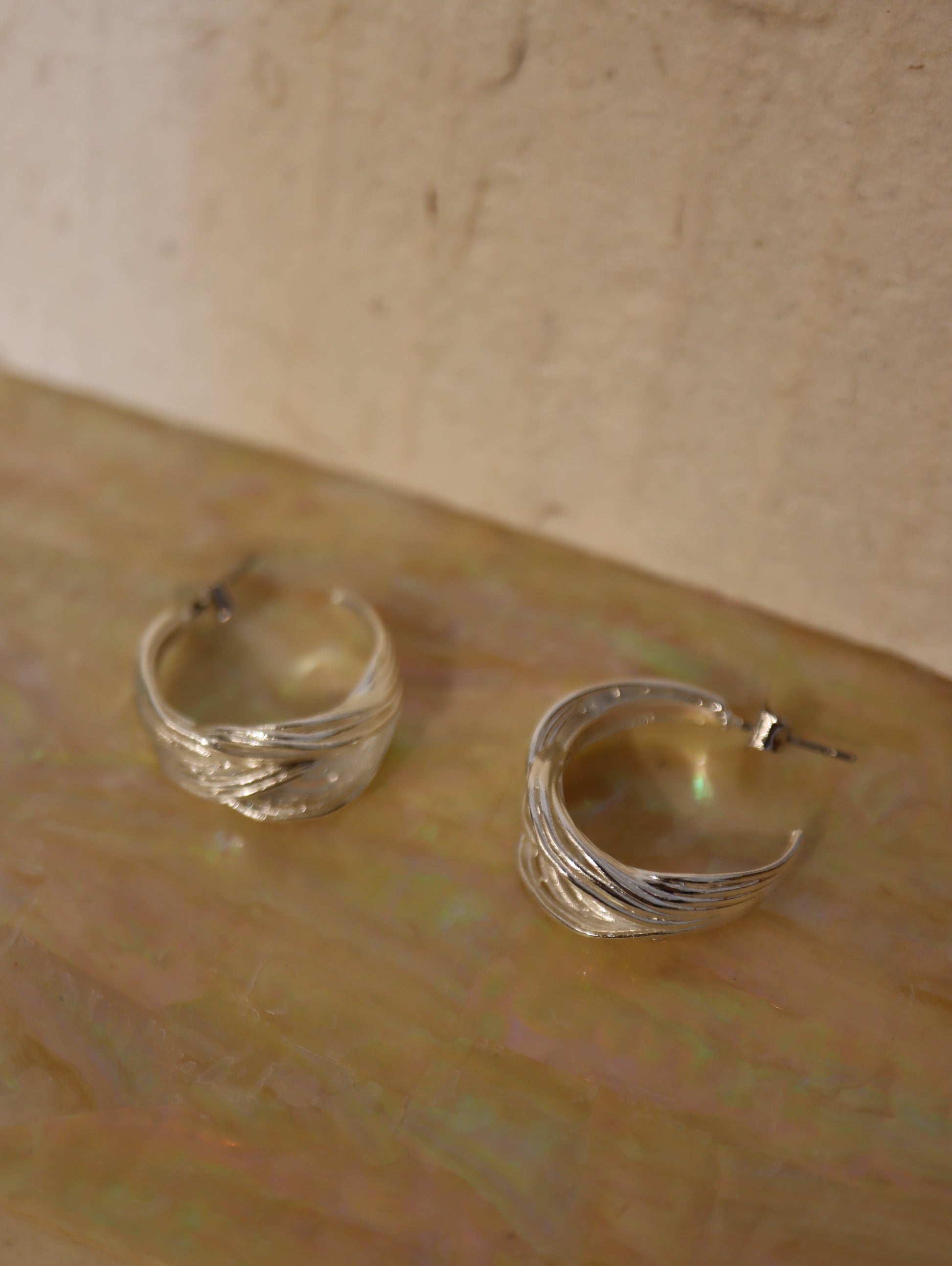 Braided striped earrings