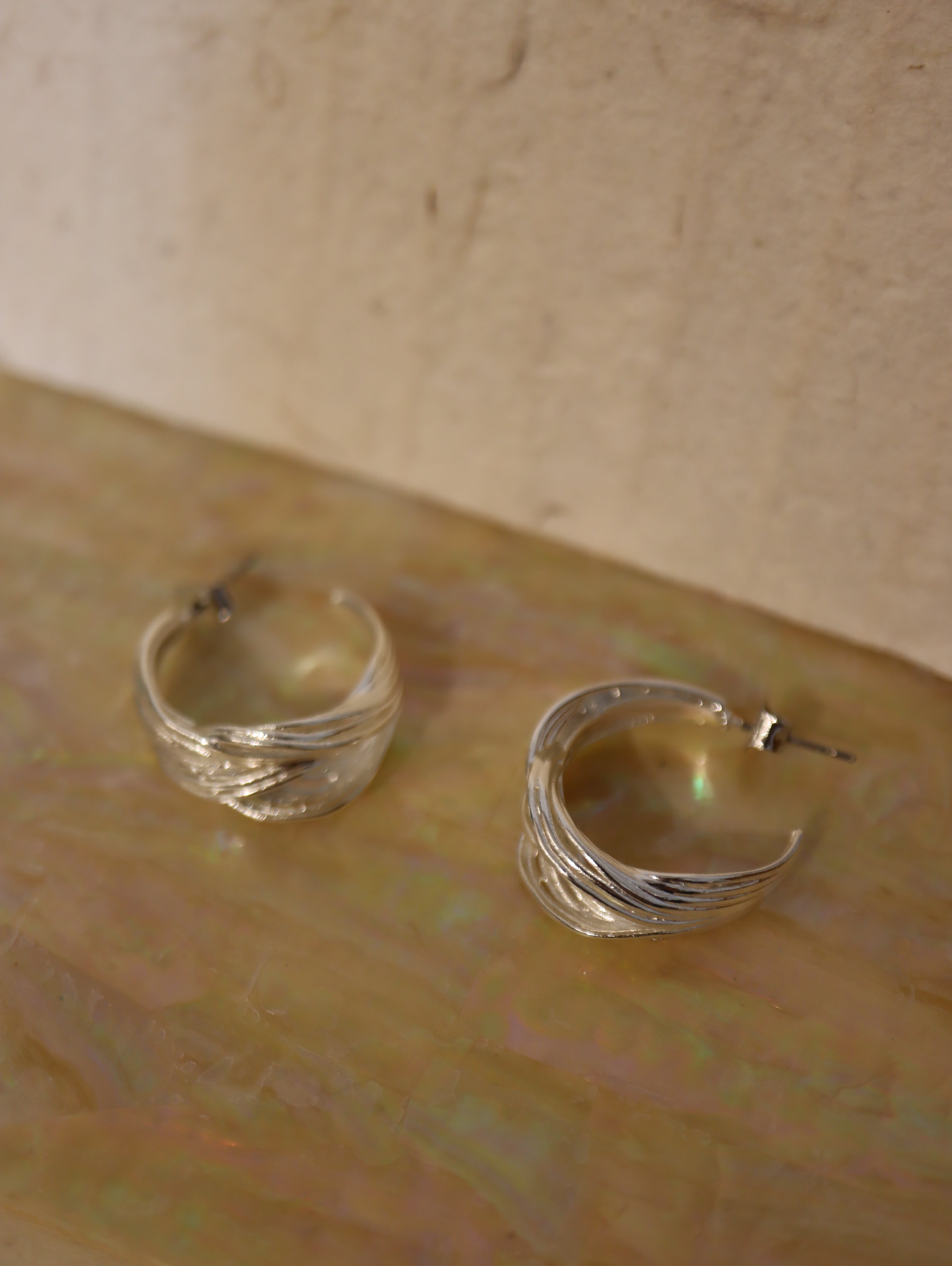 Braided striped earrings