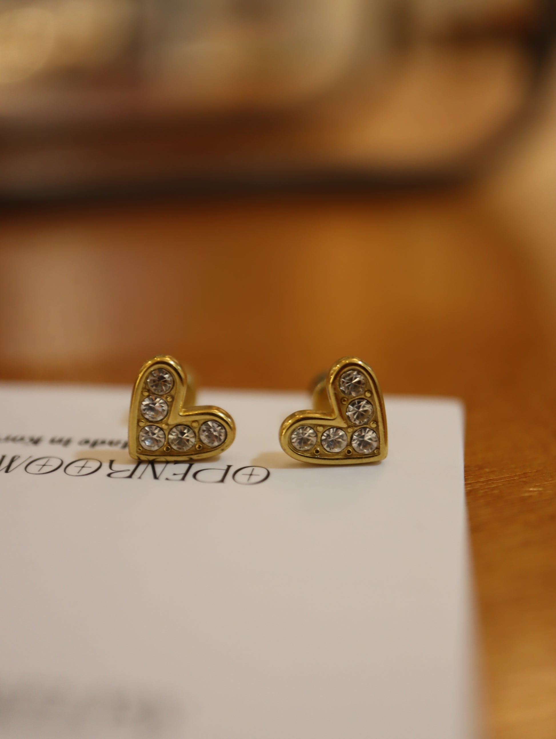 Sparkling heart stainless steel earrings