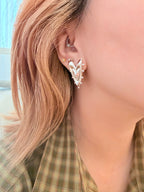 Spiked long heart earrings