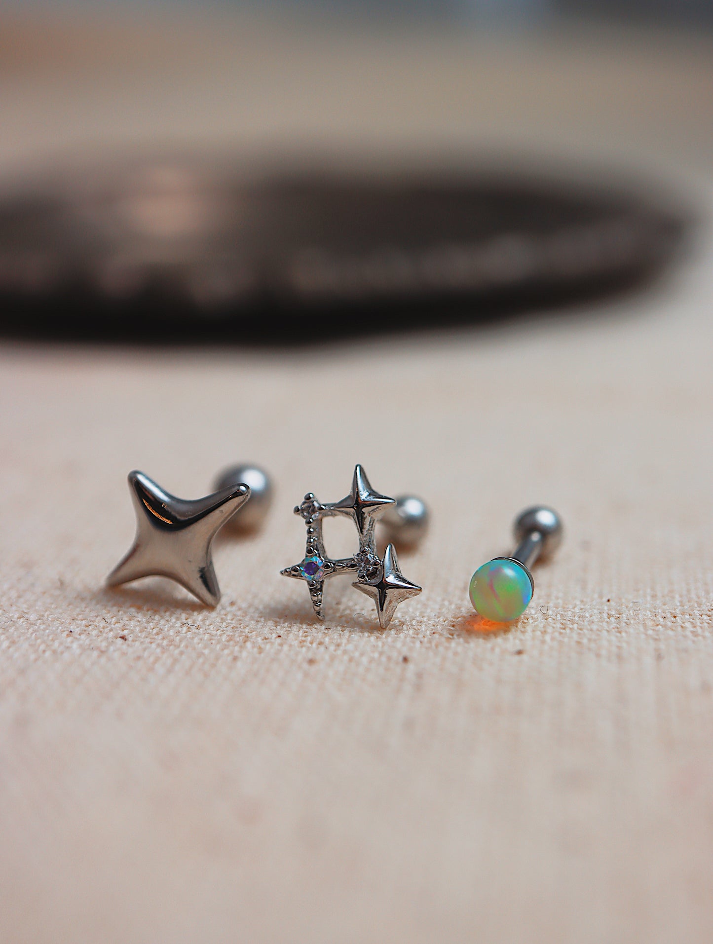 Sparkle star surgical steel piercing