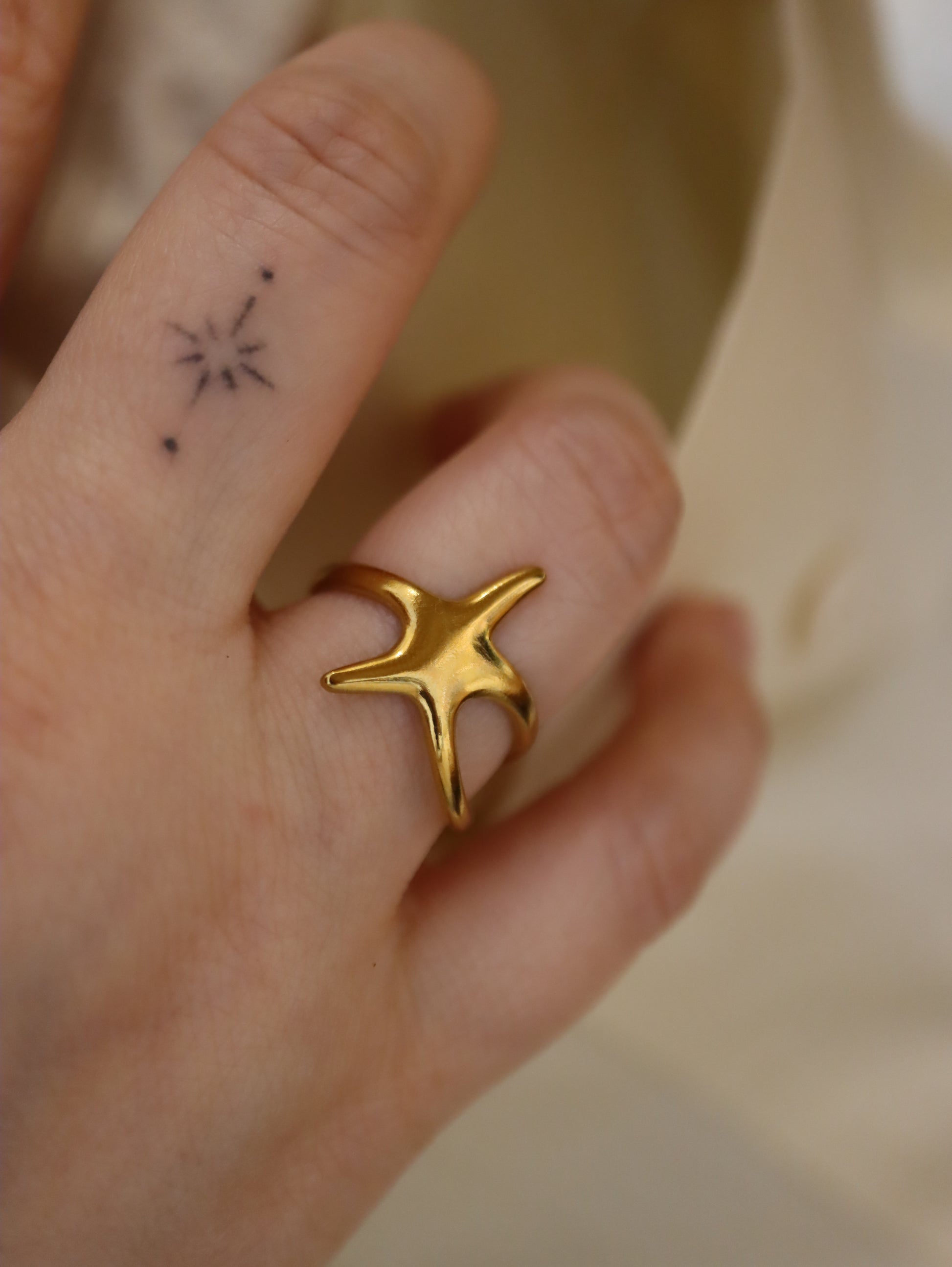Star stainless steel open size ring