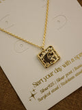 Crescent Moon Square pendant necklace