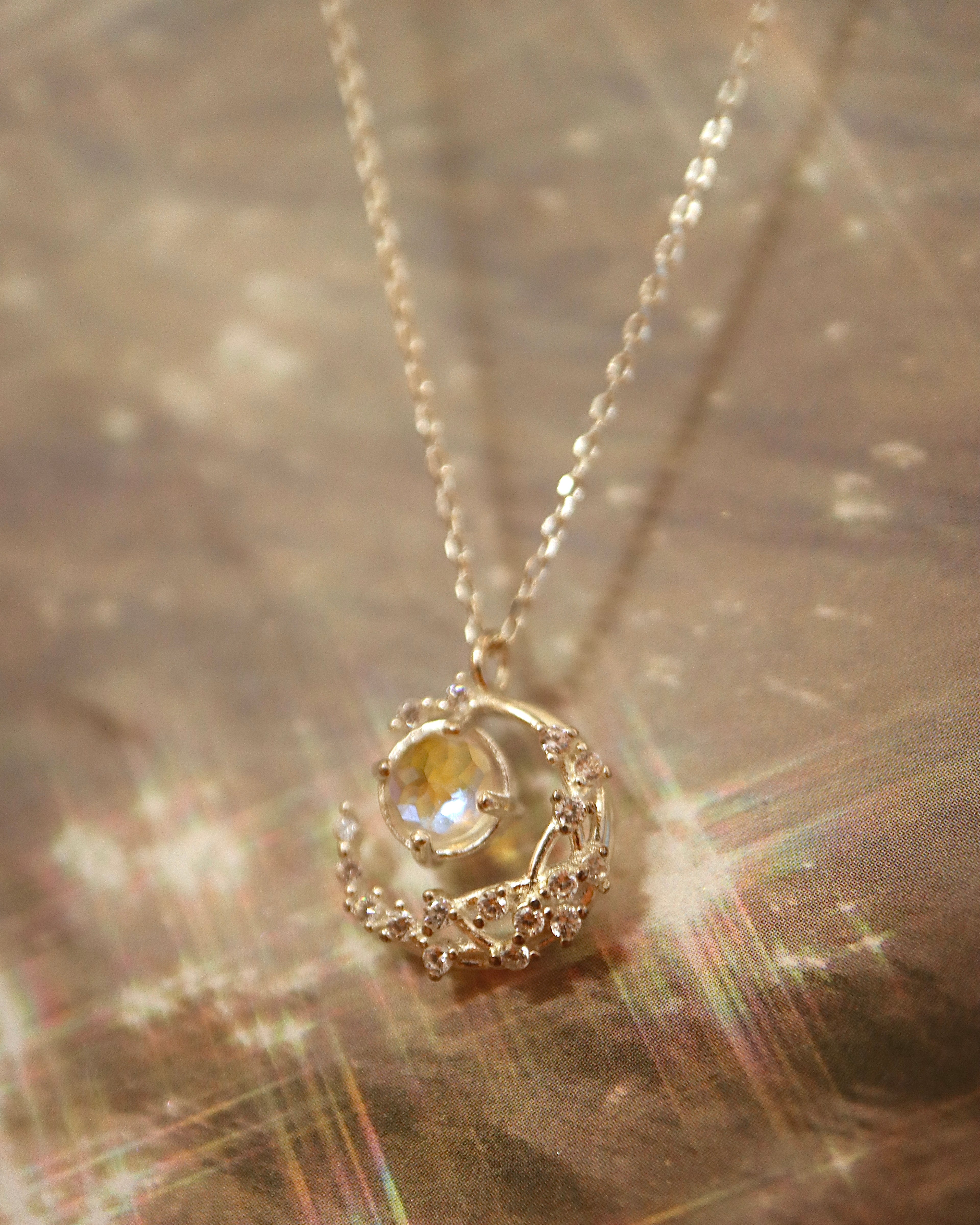 Lucent Crescent 925 Silver Necklace
