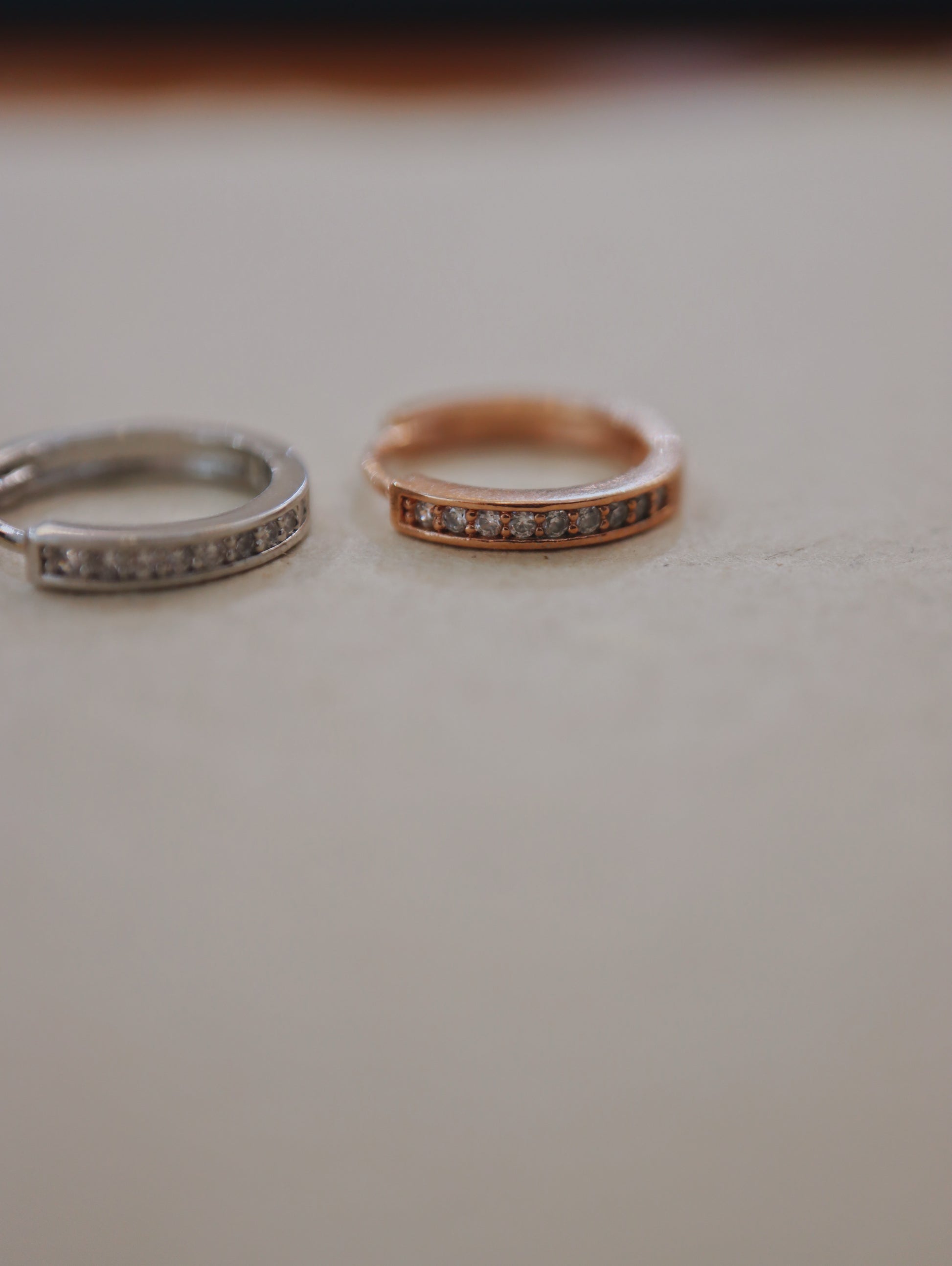 Surgical steel hinged cz hoop earring (1pc)