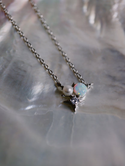 Sparkle opal pearl necklace