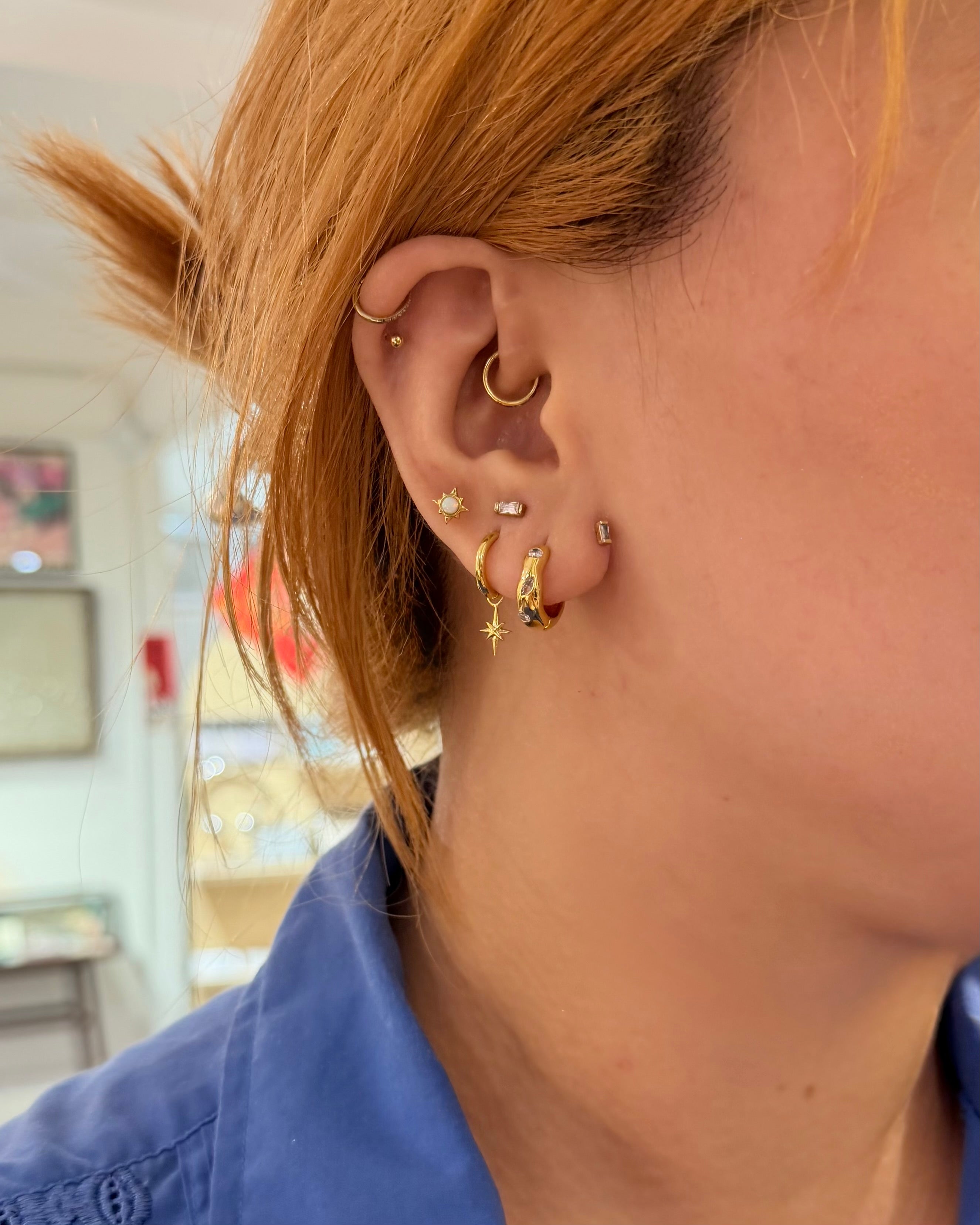 Glacier Wave Brass Hoop Earrings