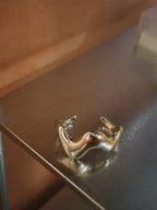 Wavy statement stainless steel bangle