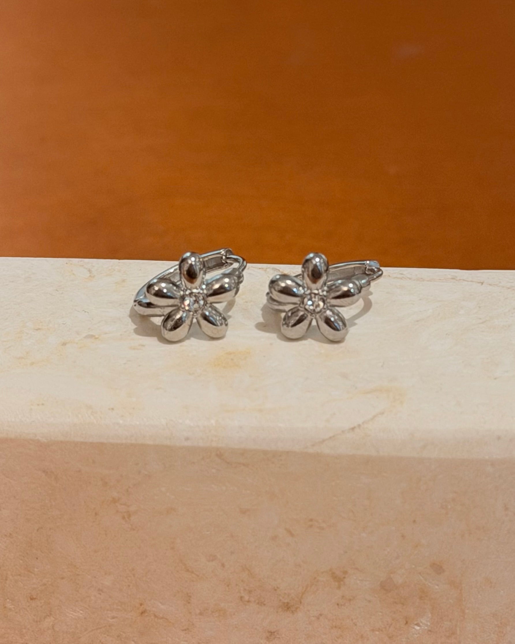 Floral Whisper Stainless Steel Earrings