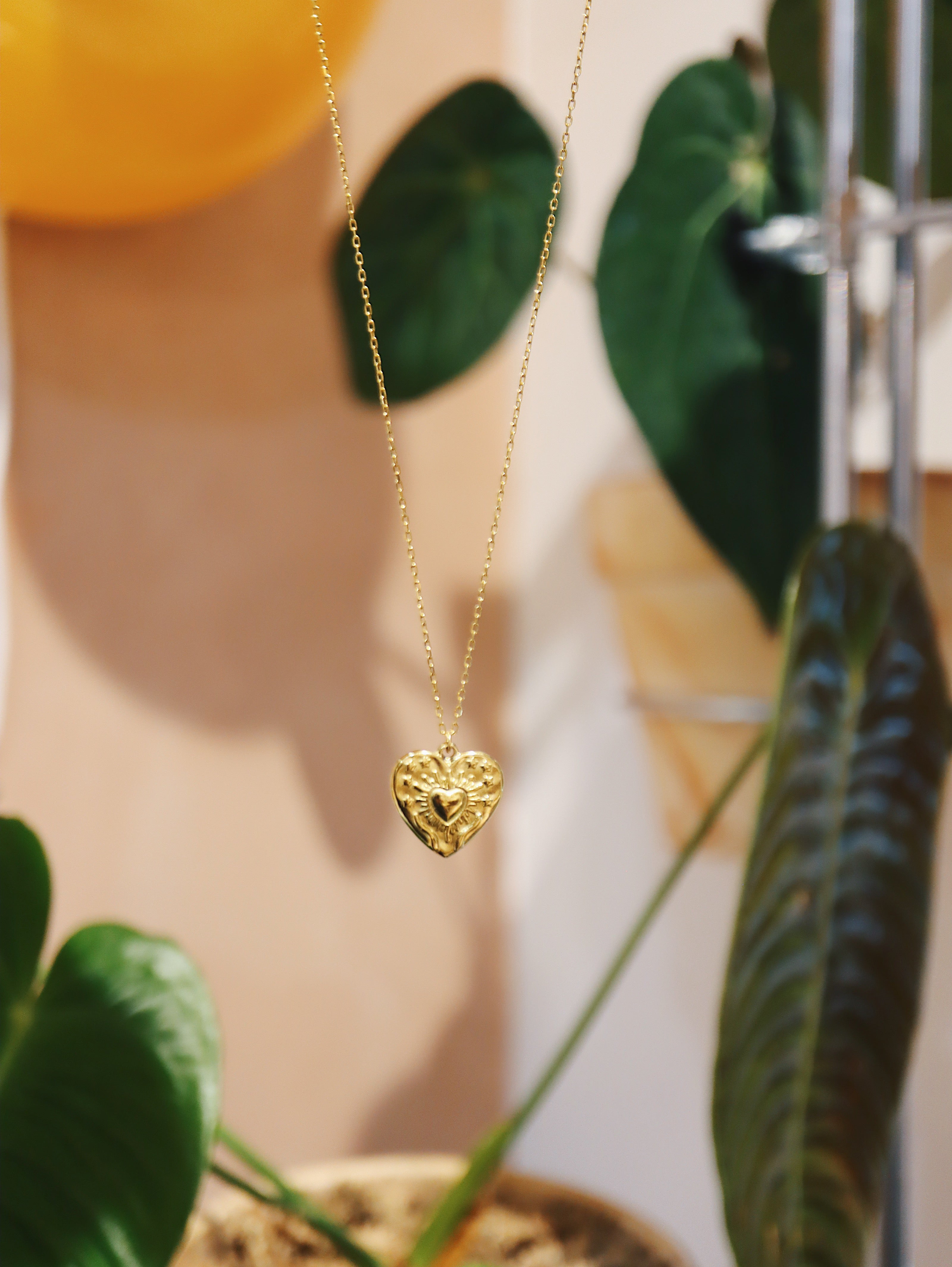 Heart coin stainless steel necklace