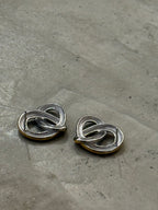 Golden-Silver Twist Stainless Steel Earrings