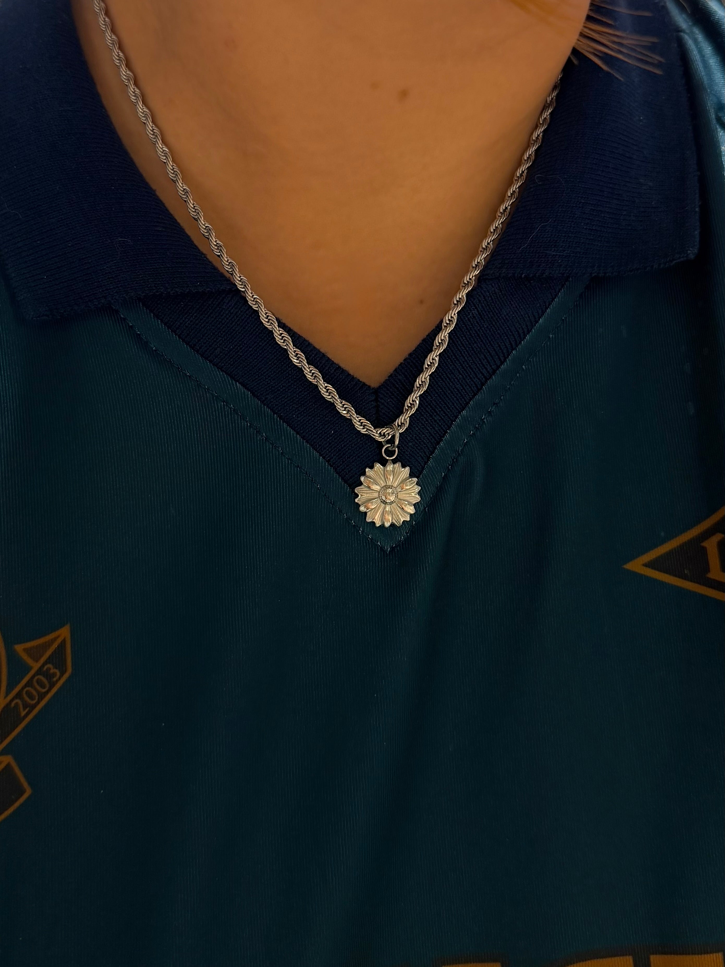 Sunflower Rope Chain Stainless Steel Necklace