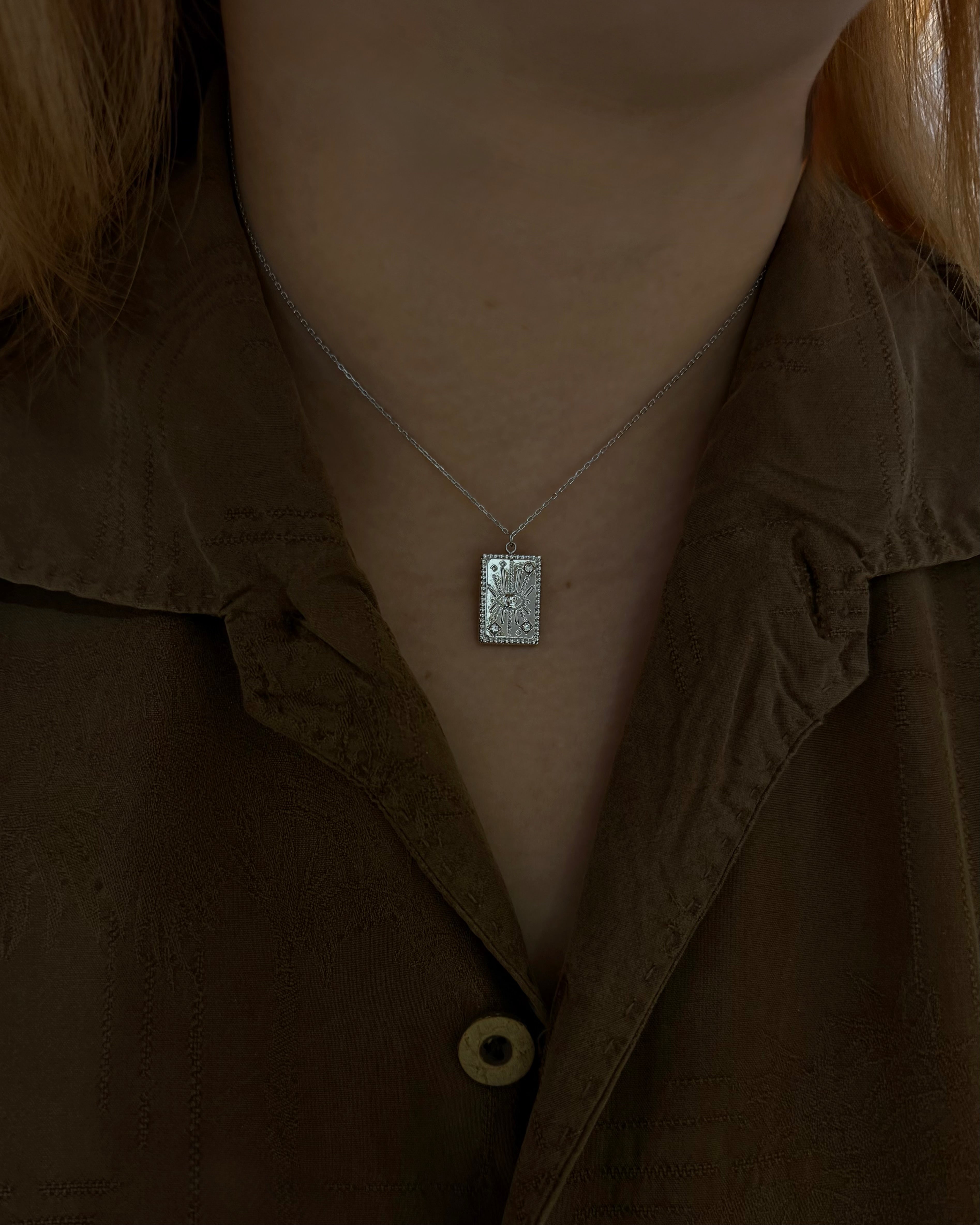 Solstice Eye Pendant Stainless Steel Necklace