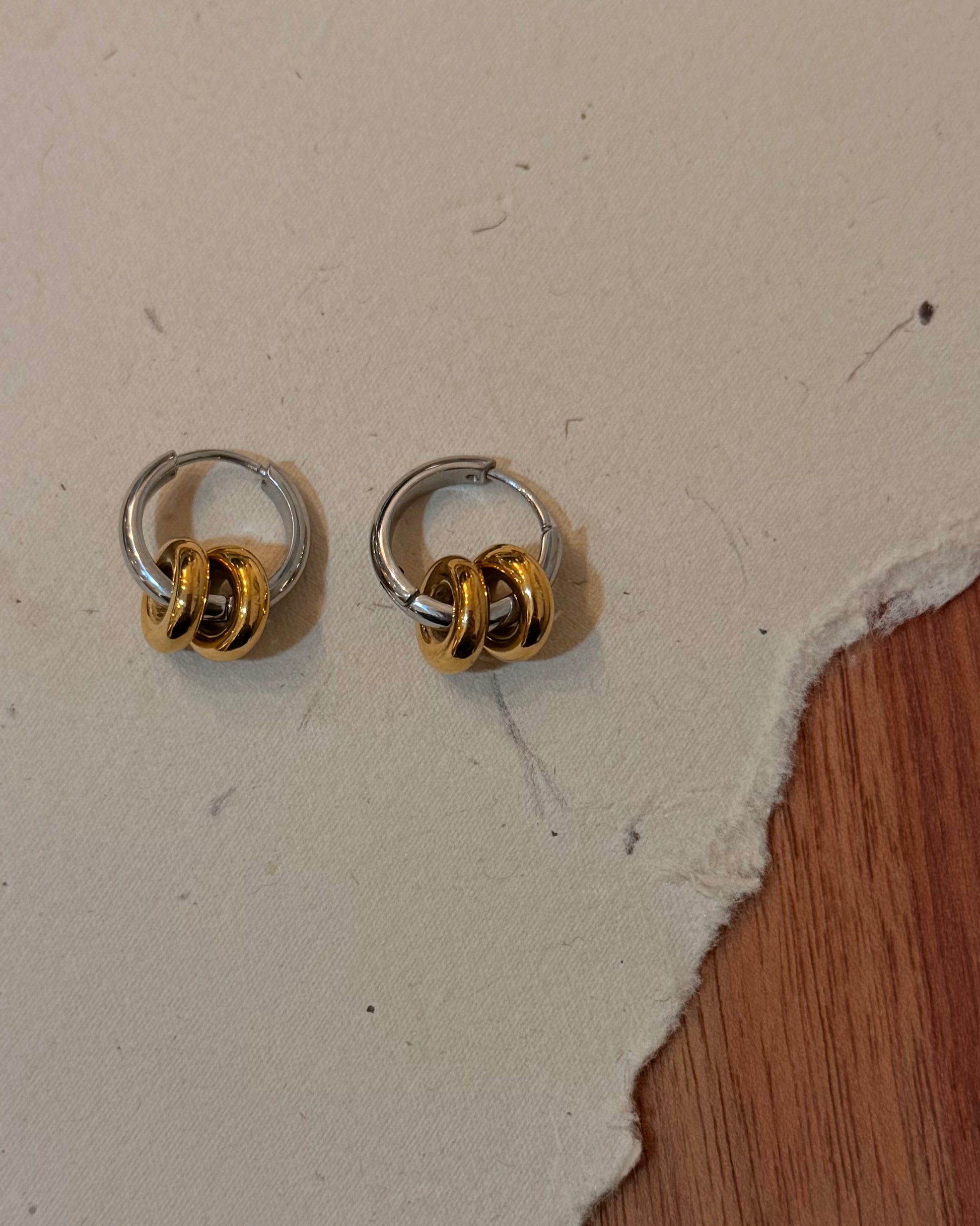 Interlock stainless steel earrings