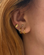 Dual loop brass earrings