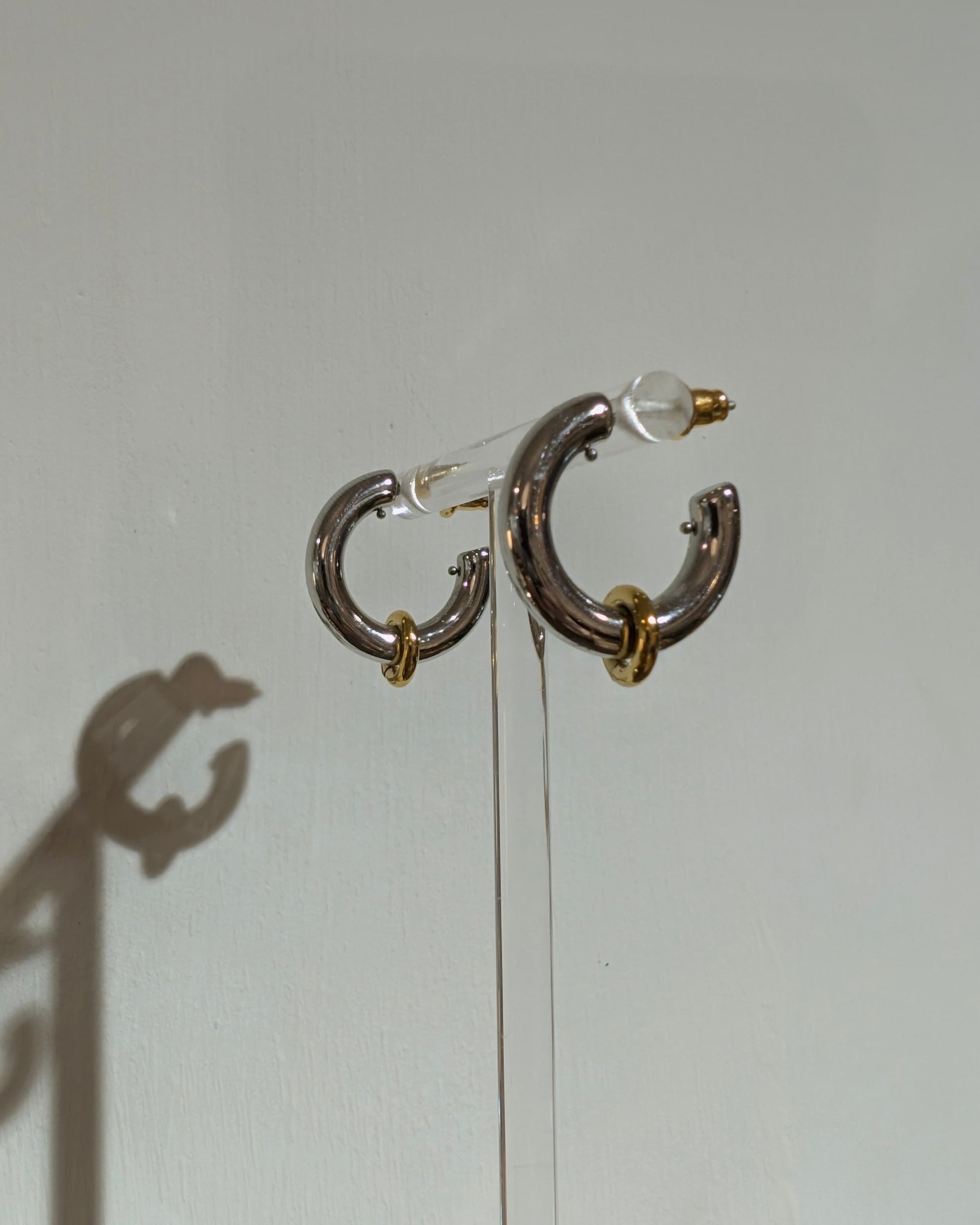 Mix tone stainless steel earrings