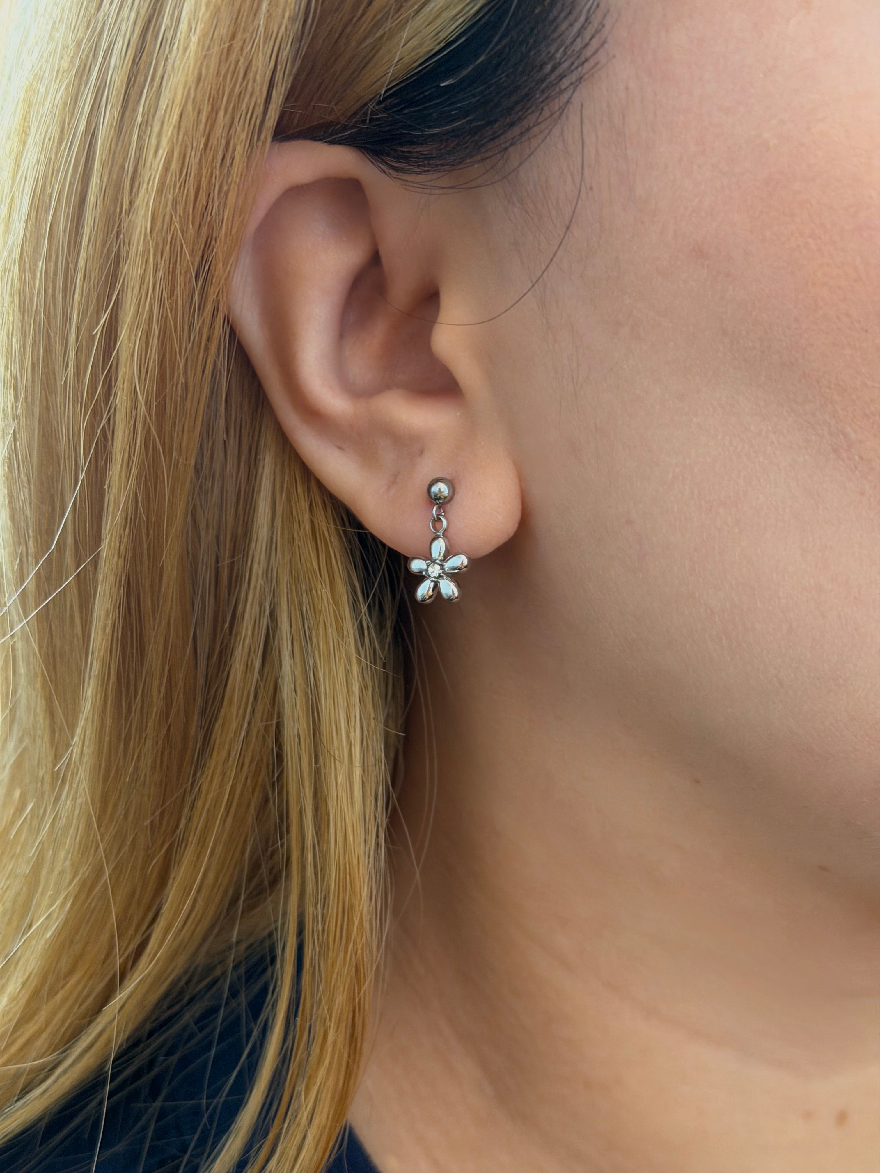 Petal drift stud surgical steel earrings