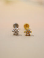 Threaded Flat Back CZ Stud Piercing