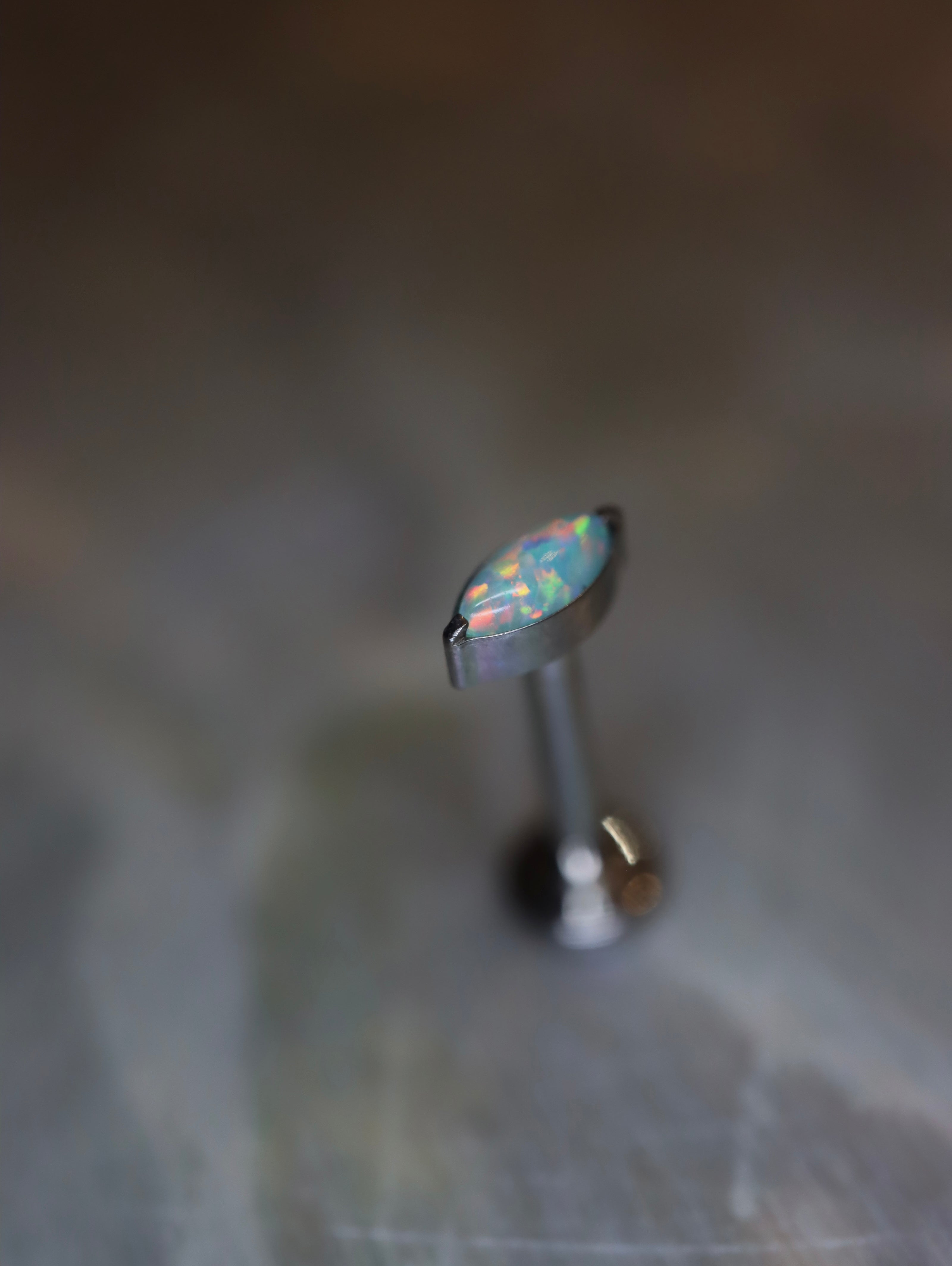 Titanium G23 Opal Marquise flat back earring (1pc)