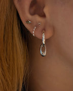 Mini hollow heart 925 silver earrings