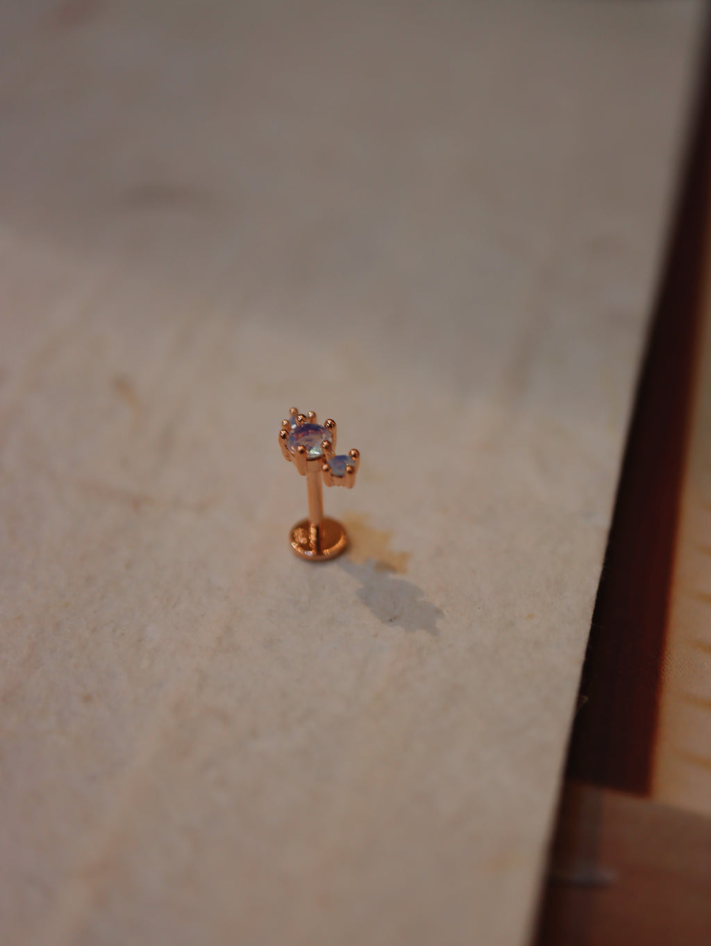 Triple CZ s925flat back piercing