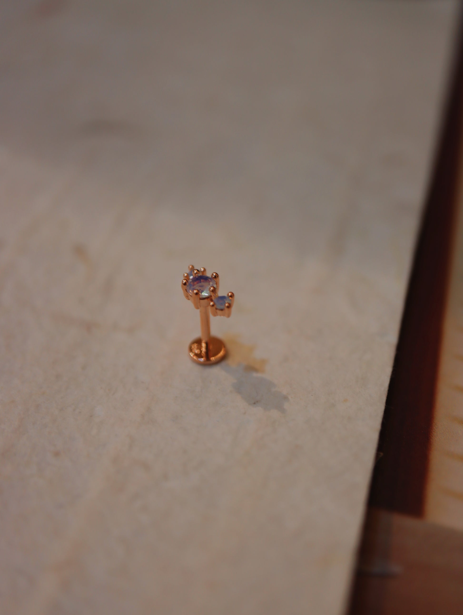 Triple CZ s925flat back piercing