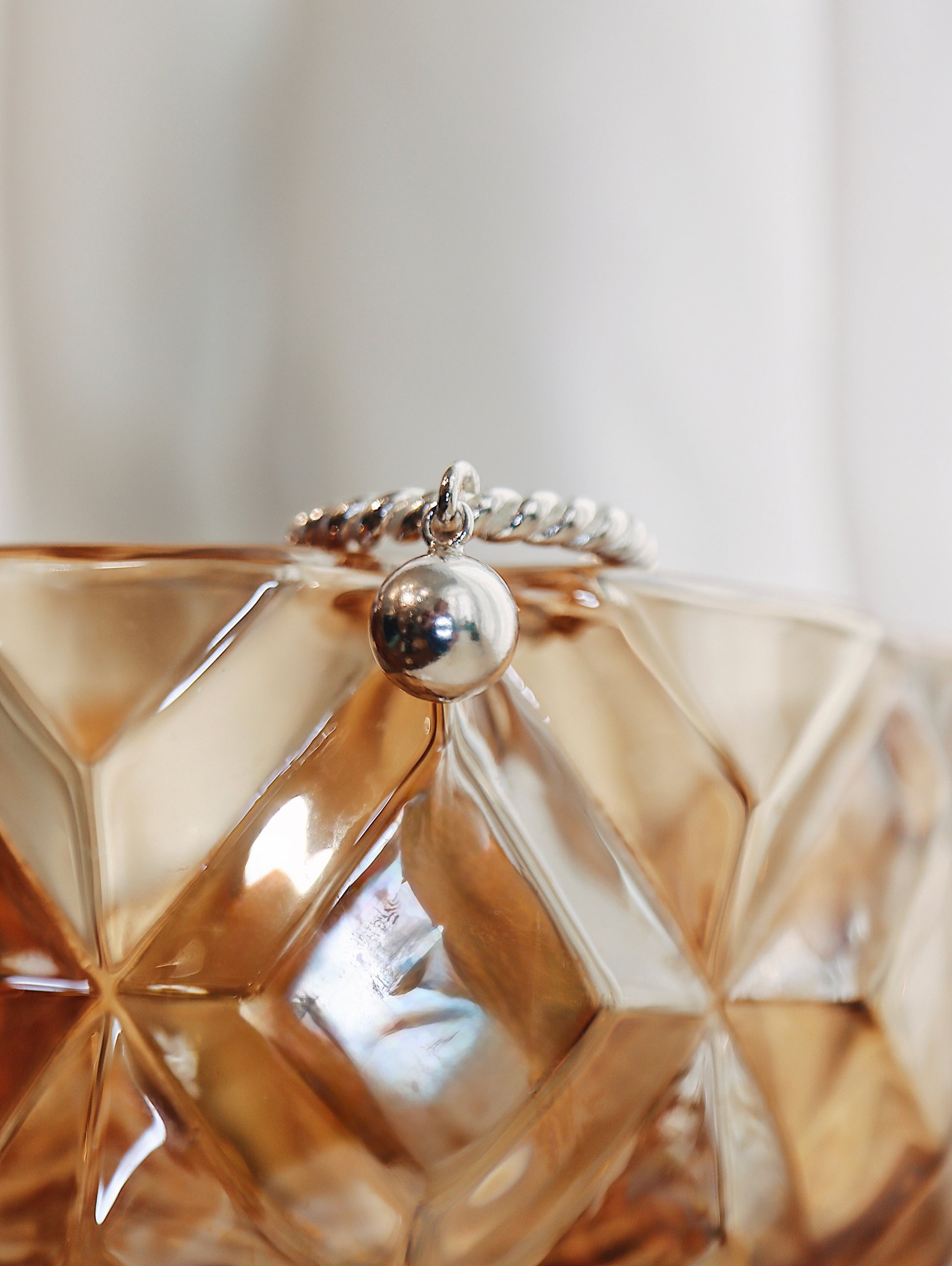Drop ball 925 silver ring