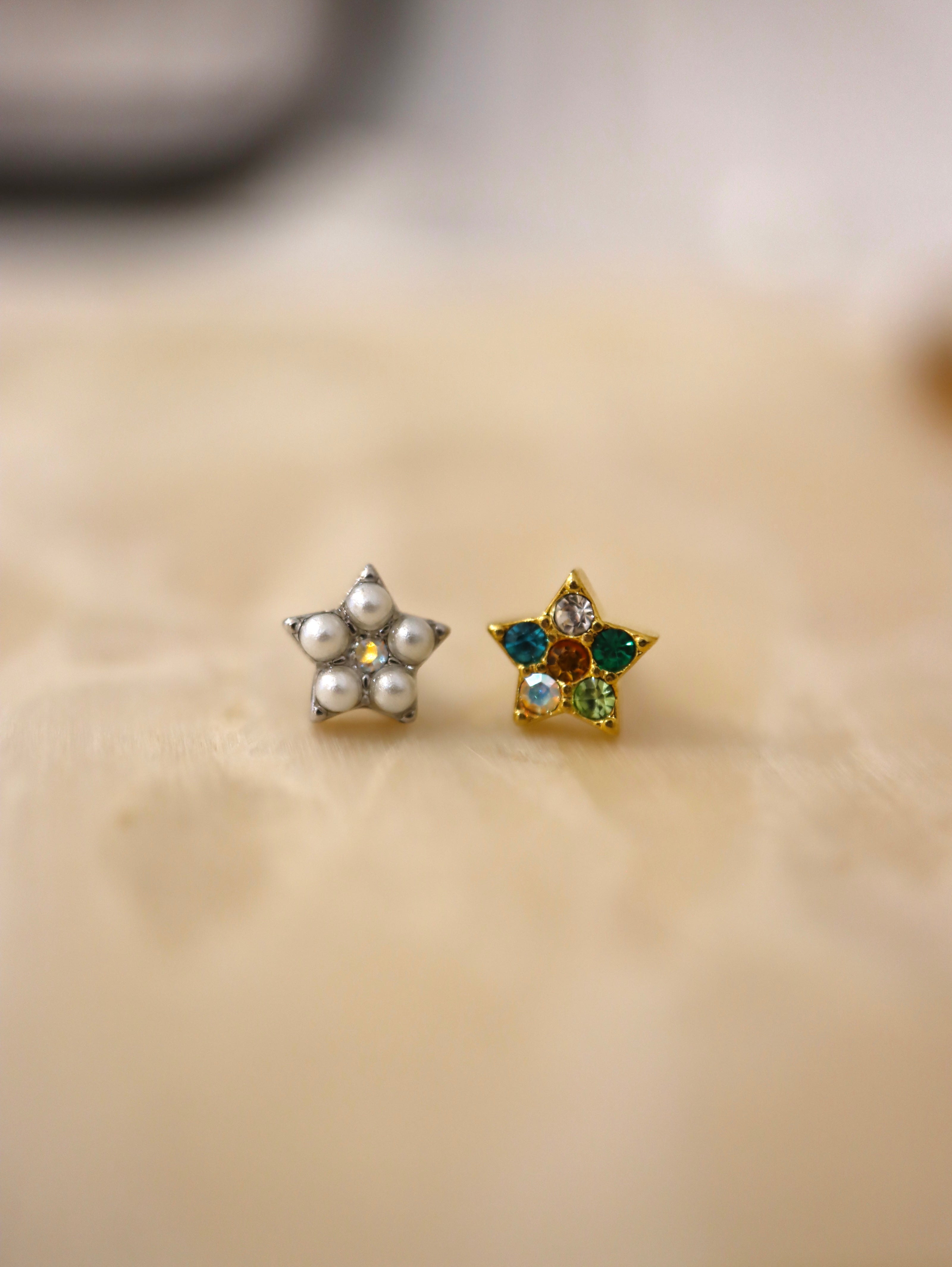 Star stud surgical steel piercing earring (1pc)