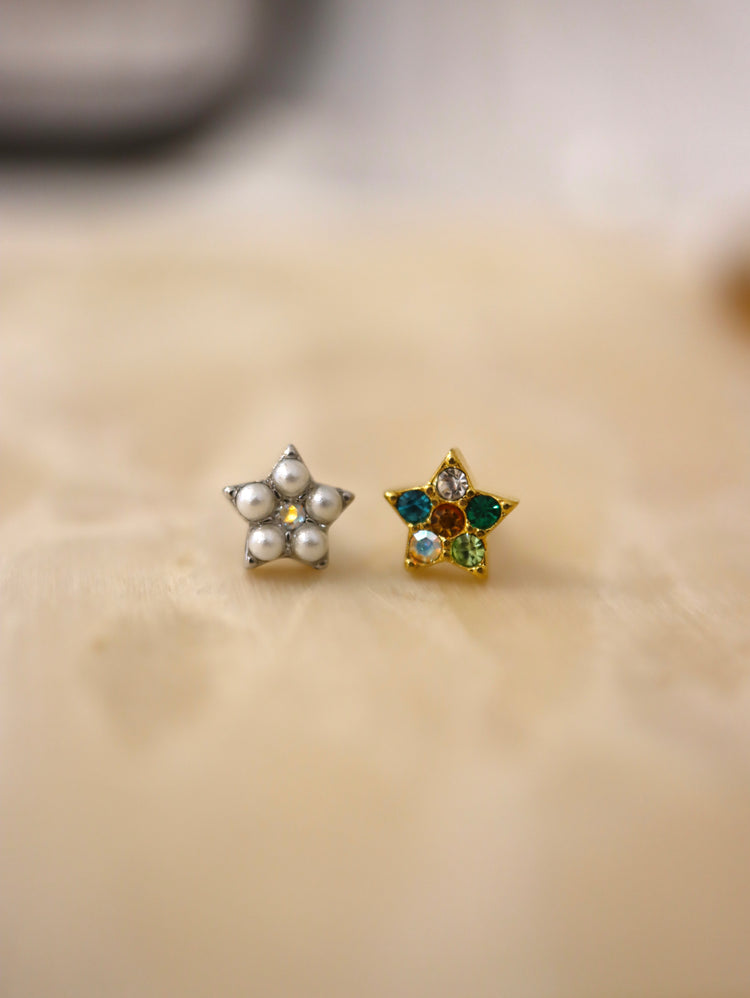 Star stud surgical steel piercing earring (1pc)